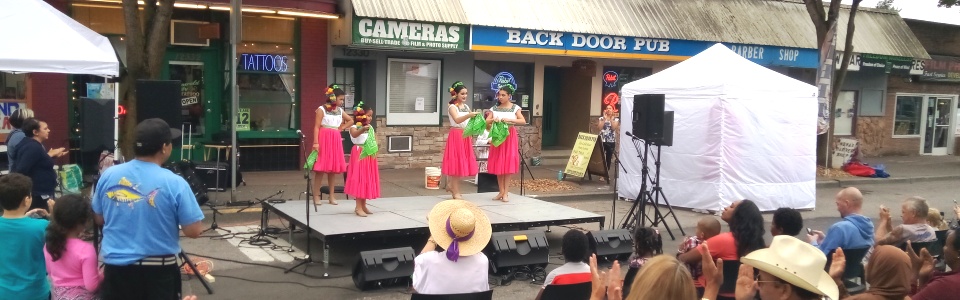 dancers on street stage