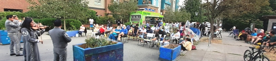 Mariachi musicians in street fair