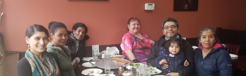 group eating at a restaurant